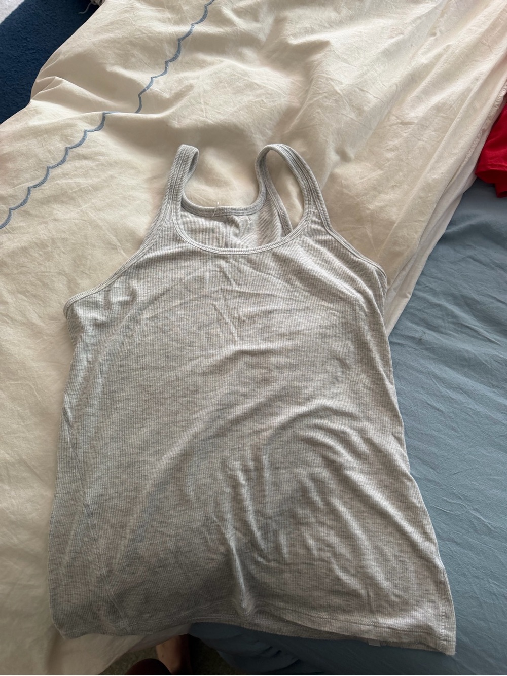 lululemon athletica Light Grey Ribbed Racerback Tank